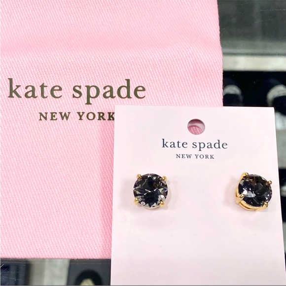 KATE SPADE NEW YORK BLACK DIAMOND GUMDROP STUD EARRINGS - Picture 1 of 11